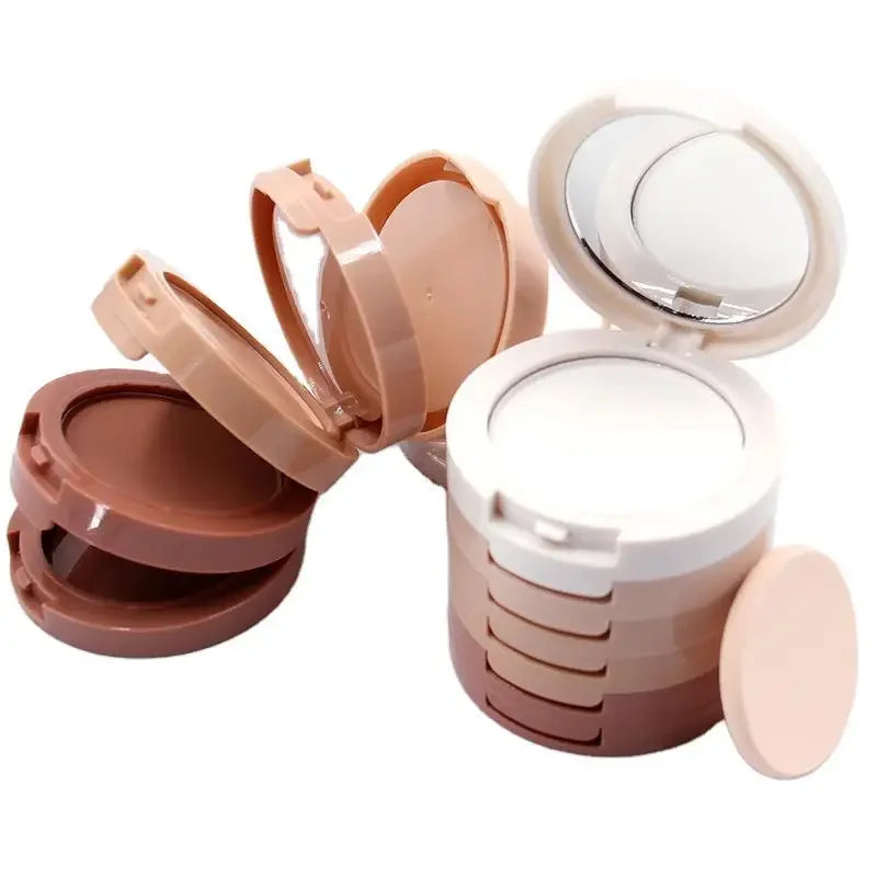 Concealer Contouring Powder, 5 Color 5 Decked Powder Tower, Brightening Skin Tone,Oil Control Makeup Loose Powder Setting Powder