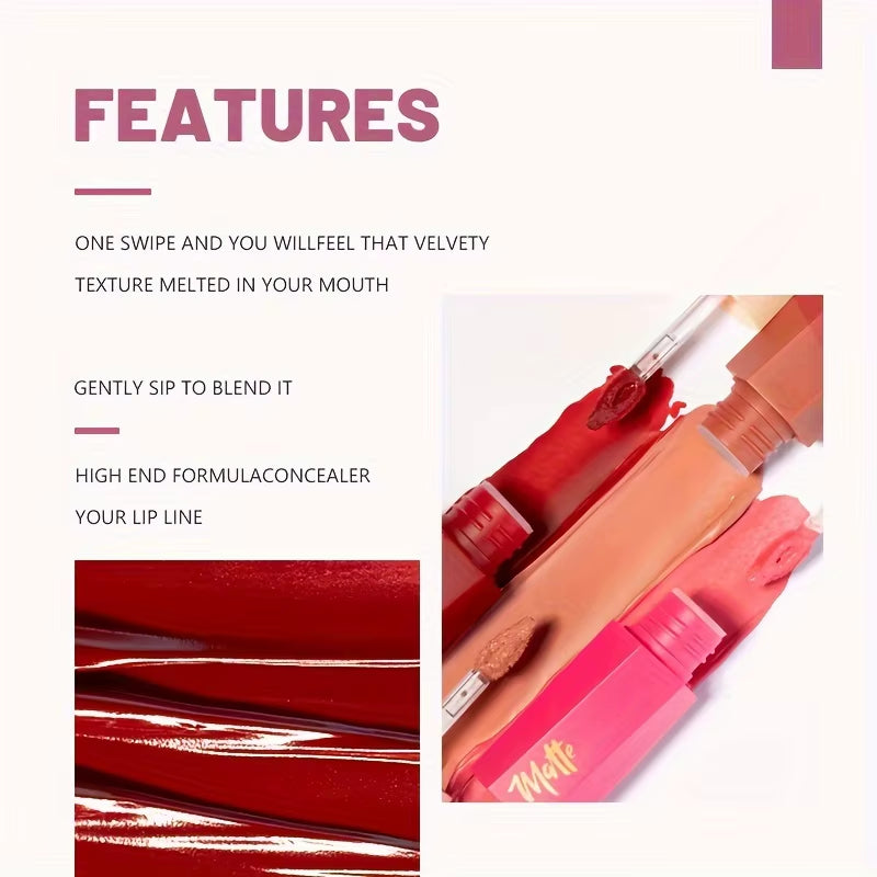 Waterproof Matte Velvet Lip Tint - Long-Lasting Nude Lip Glaze, Festive Exclusive, Valentine'S Day Gift