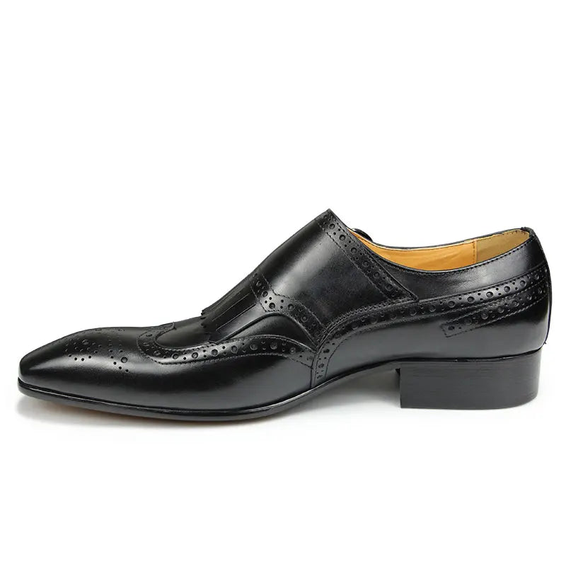 Luxury Leather Shoes New Top Layer Cowhide Pointed Toe British Business Formal Men'S Leather Shoes Wedding Shoes Office Shoes