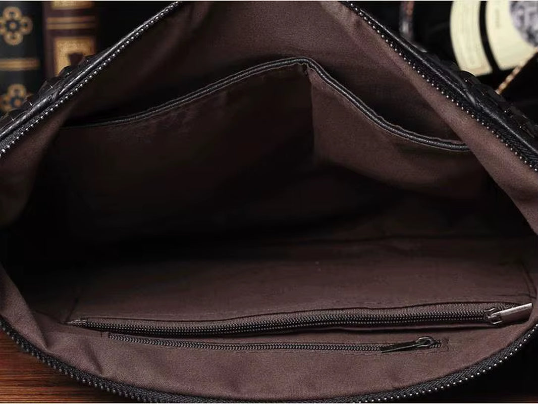 Retro Leather Men Bags Rivets Clutch Handbag Shoulder Crossbody Bags Husband Luxury Brand Purses for Men Bolsa