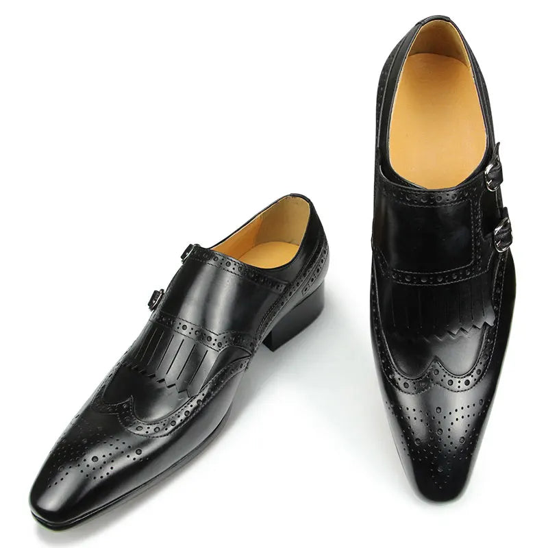 Luxury Leather Shoes New Top Layer Cowhide Pointed Toe British Business Formal Men'S Leather Shoes Wedding Shoes Office Shoes