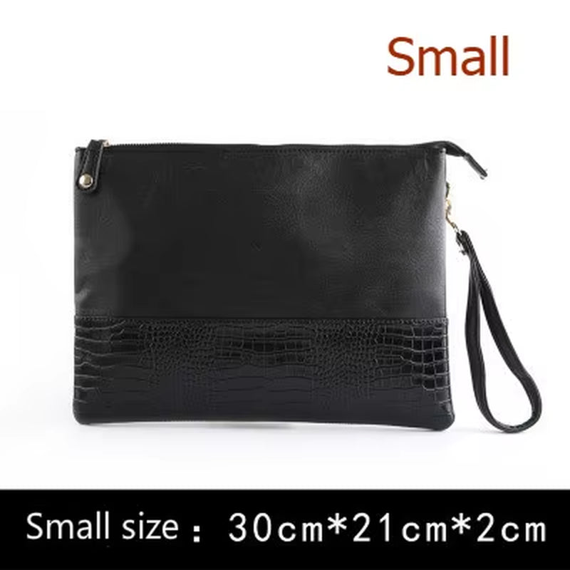 New Design Men Clutches Handbags Vintage PU Leather Envelope Bags Casual Key Phone Pocket Envelope Purse