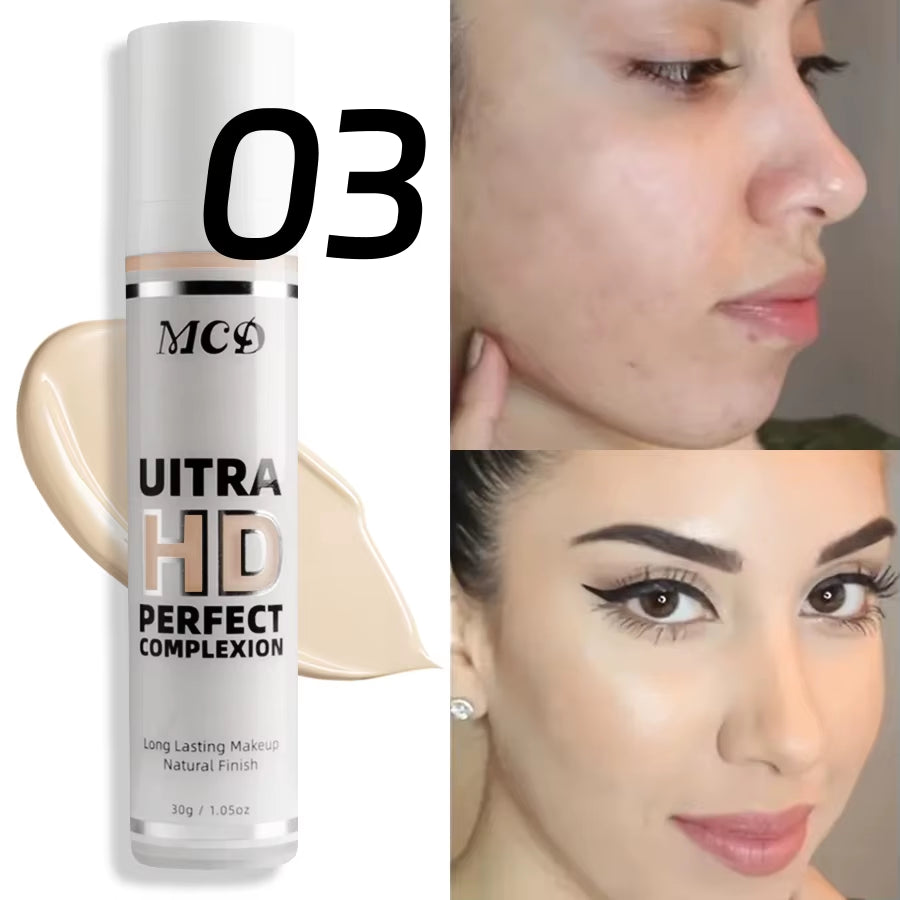 1PC Profession Liquid Foundation Oil-Control Cover Matte Base Cream Concealer Waterproof Sweat-Resistant Face Korean Makeup Gift