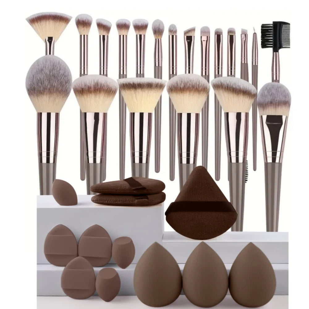 Ensemble de pinceaux de maquillage Premium, doux et moelleux, pour fond de teint, cosmétique, fard à paupières, Blush, outils de maquillage Kabuki, 3 à 20 pièces