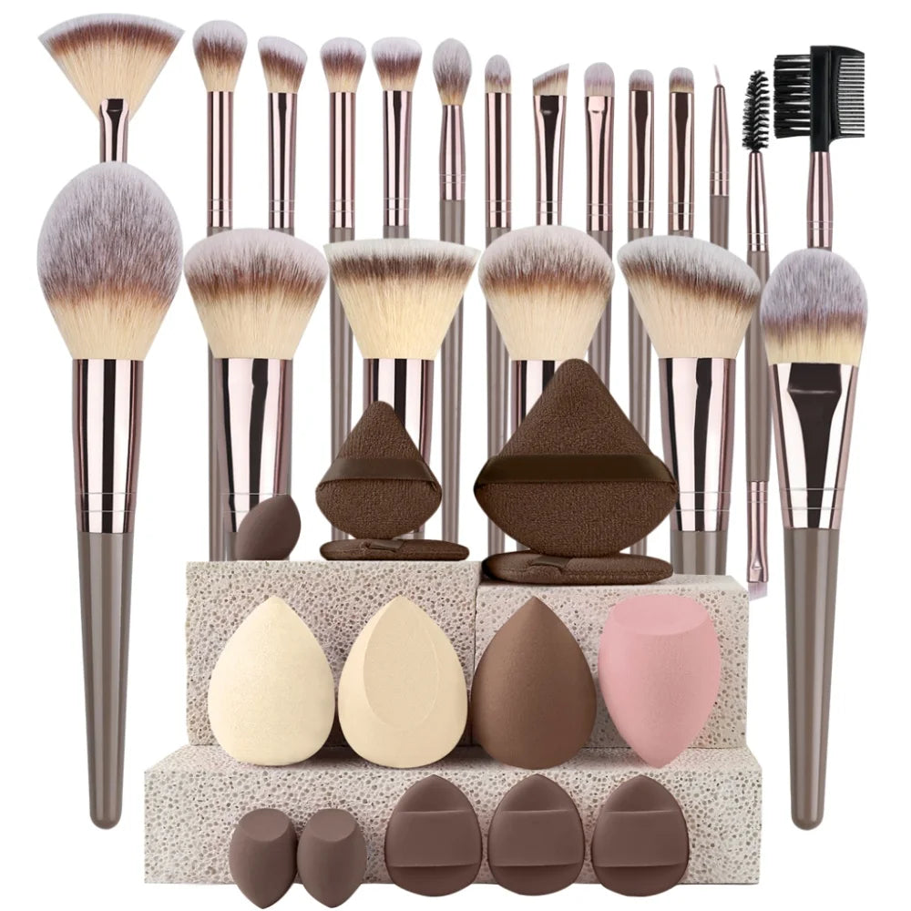 Ensemble de pinceaux de maquillage Premium, doux et moelleux, pour fond de teint, cosmétique, fard à paupières, Blush, outils de maquillage Kabuki, 3 à 20 pièces