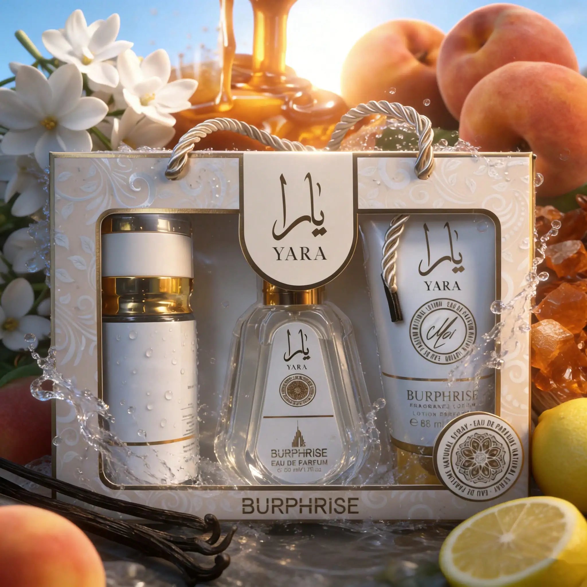 Coffret Cadeau Parfum YARA Moi BURPHISE – Eau de Parfum 50 ml + Lotion Parfumée 88 ml + Savon Parfumé 88 g