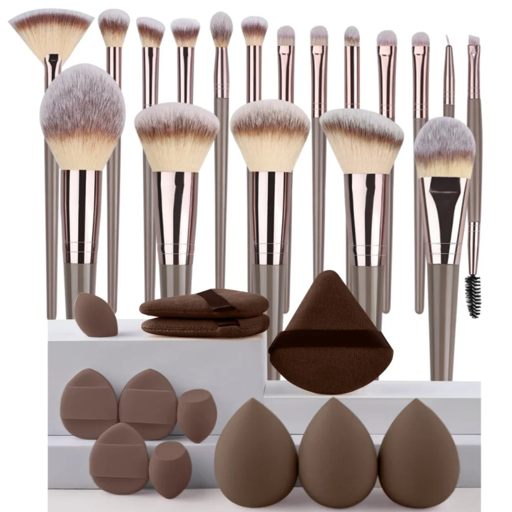 Ensemble de pinceaux de maquillage Premium, doux et moelleux, pour fond de teint, cosmétique, fard à paupières, Blush, outils de maquillage Kabuki, 3 à 20 pièces
