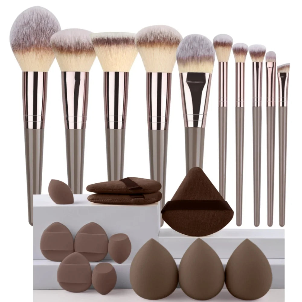 Ensemble de pinceaux de maquillage Premium, doux et moelleux, pour fond de teint, cosmétique, fard à paupières, Blush, outils de maquillage Kabuki, 3 à 20 pièces