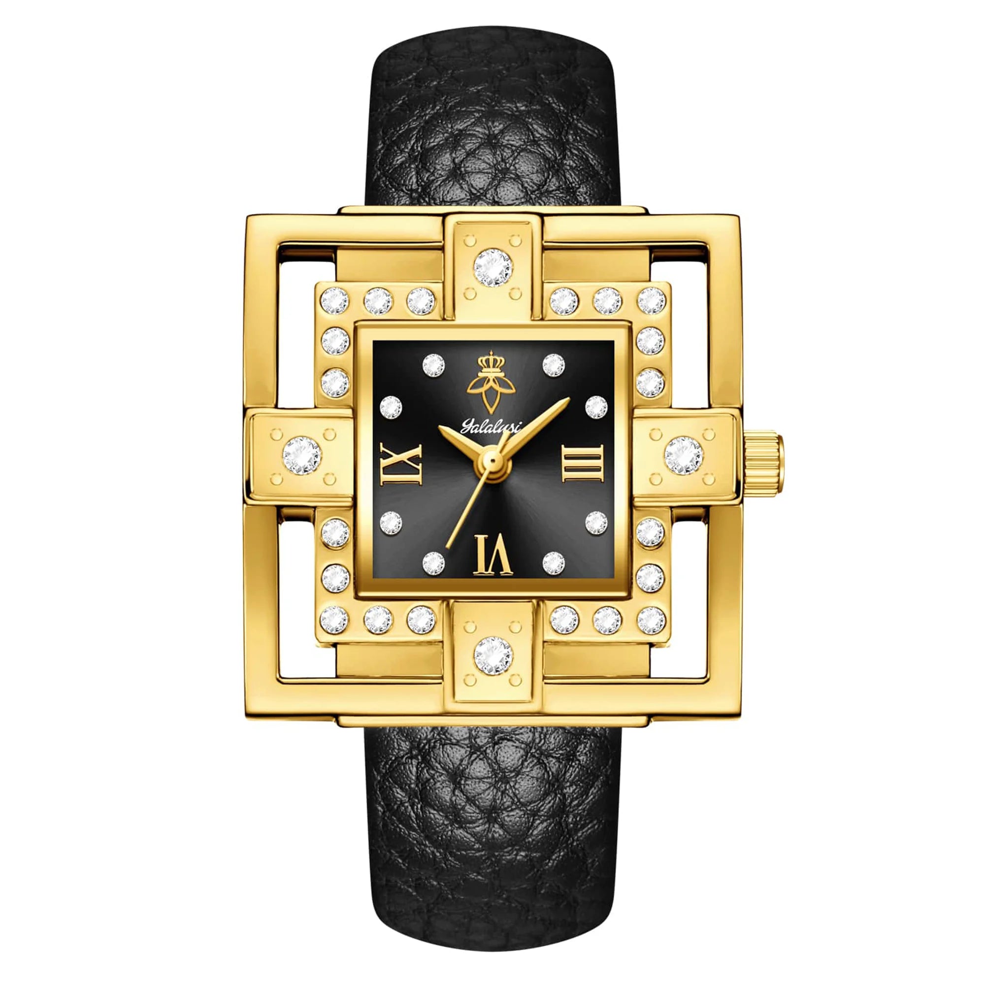 YaLaLuSi marque rétro carré femmes Quartz or montre chiffres romains luxe personnalisé squelette mode dames cadeau