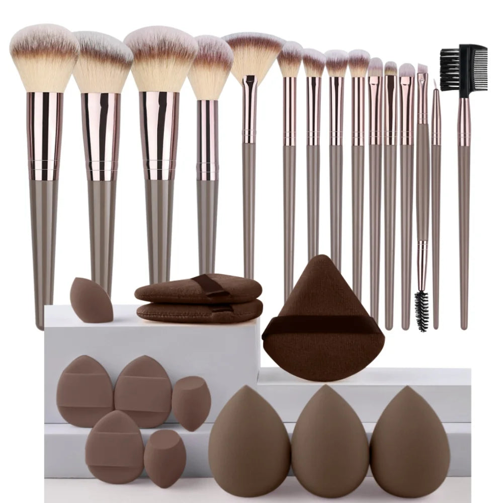 Ensemble de pinceaux de maquillage Premium, doux et moelleux, pour fond de teint, cosmétique, fard à paupières, Blush, outils de maquillage Kabuki, 3 à 20 pièces