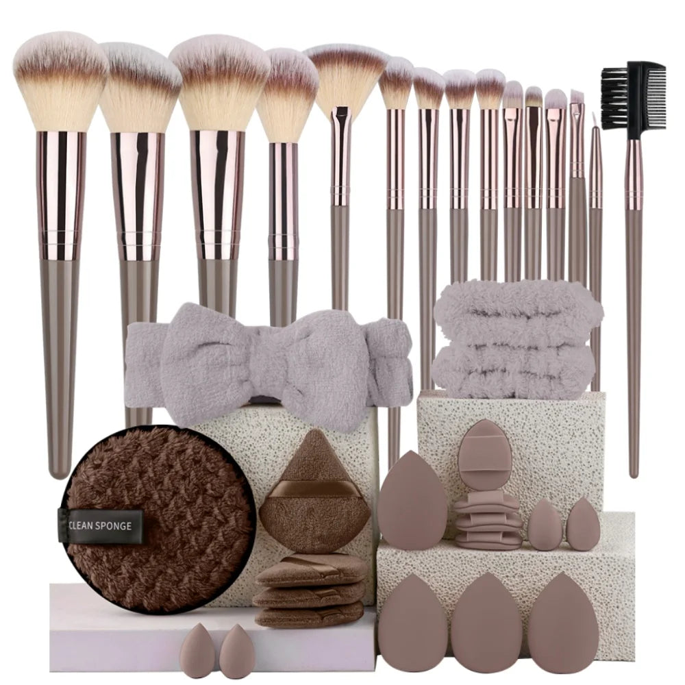 Ensemble de pinceaux de maquillage Premium, doux et moelleux, pour fond de teint, cosmétique, fard à paupières, Blush, outils de maquillage Kabuki, 3 à 20 pièces