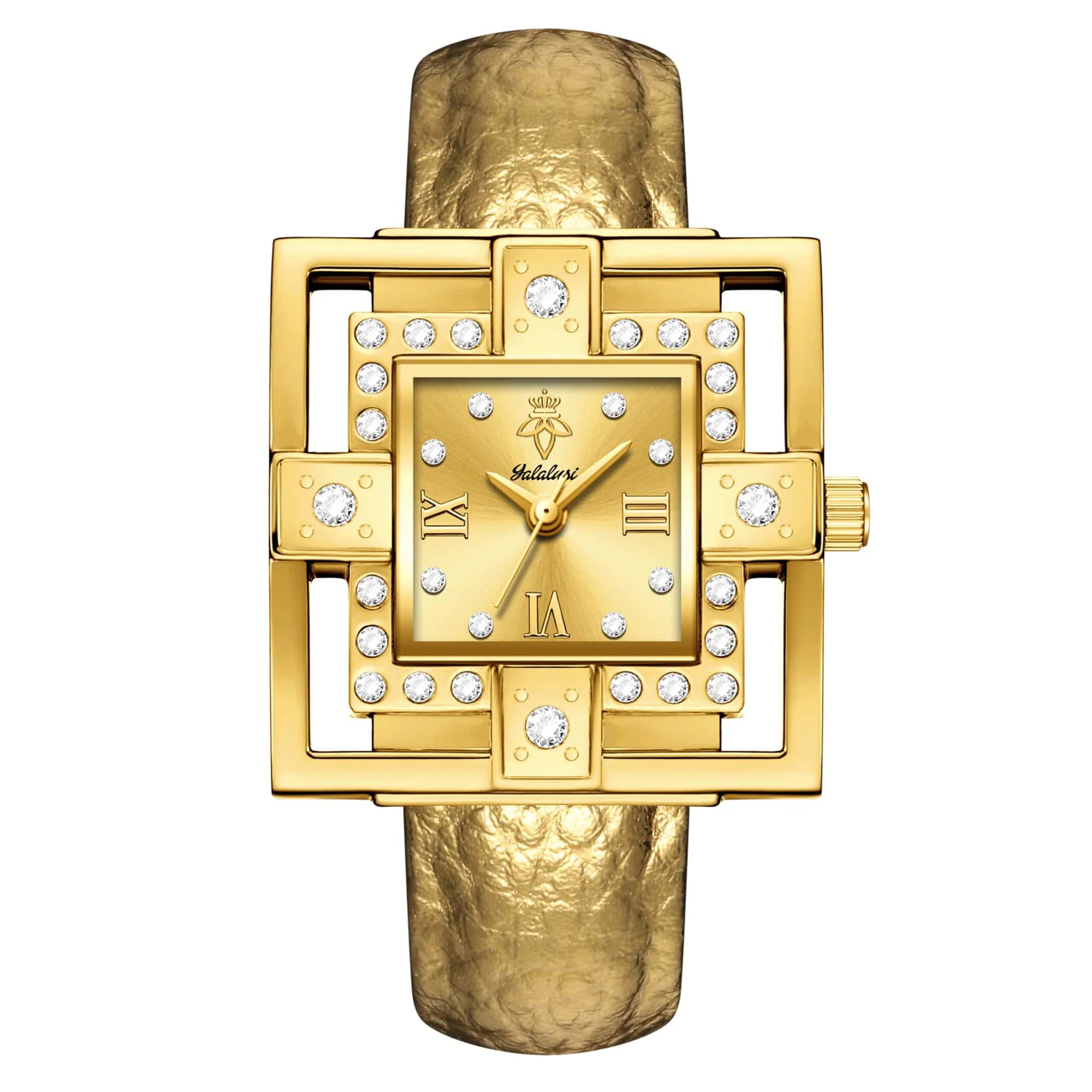 YaLaLuSi marque rétro carré femmes Quartz or montre chiffres romains luxe personnalisé squelette mode dames cadeau