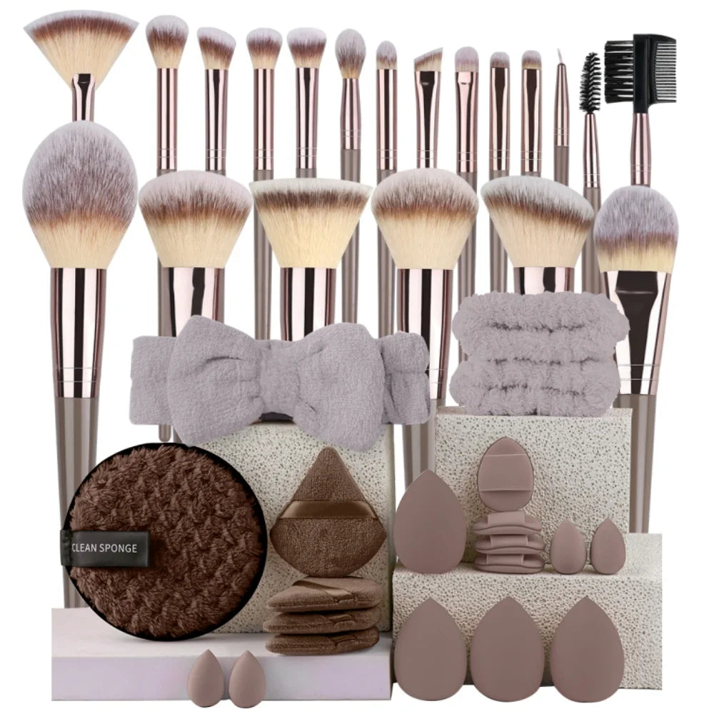 Ensemble de pinceaux de maquillage Premium, doux et moelleux, pour fond de teint, cosmétique, fard à paupières, Blush, outils de maquillage Kabuki, 3 à 20 pièces