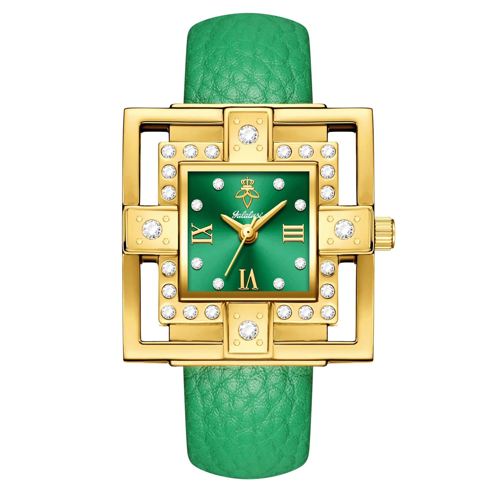YaLaLuSi marque rétro carré femmes Quartz or montre chiffres romains luxe personnalisé squelette mode dames cadeau