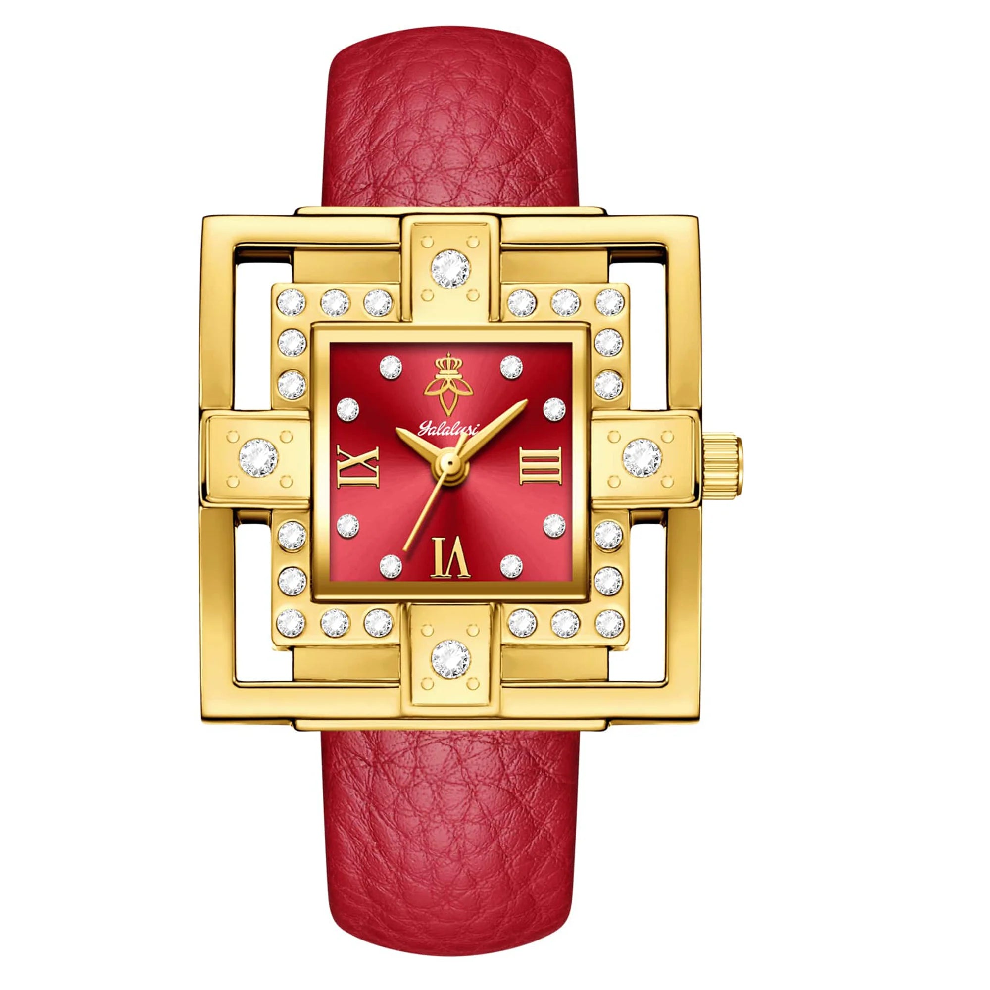 YaLaLuSi marque rétro carré femmes Quartz or montre chiffres romains luxe personnalisé squelette mode dames cadeau