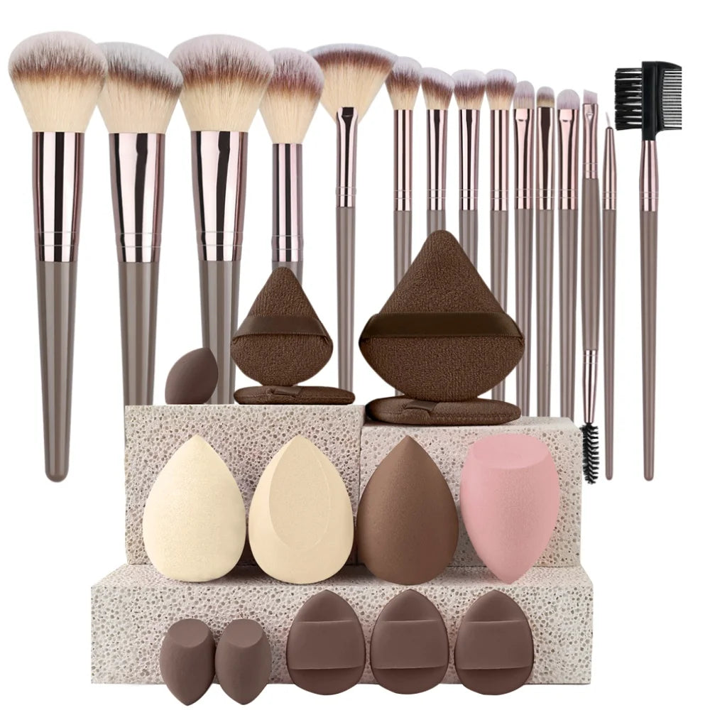 Ensemble de pinceaux de maquillage Premium, doux et moelleux, pour fond de teint, cosmétique, fard à paupières, Blush, outils de maquillage Kabuki, 3 à 20 pièces