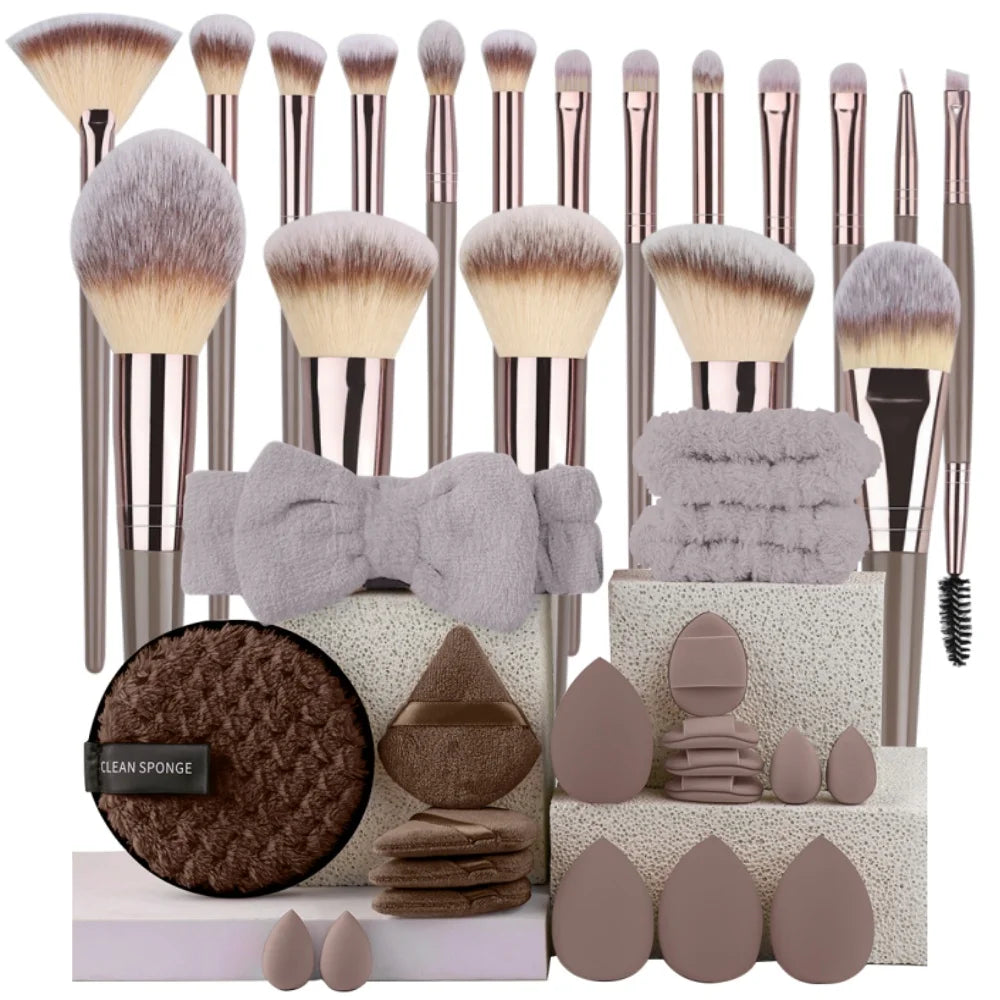 Ensemble de pinceaux de maquillage Premium, doux et moelleux, pour fond de teint, cosmétique, fard à paupières, Blush, outils de maquillage Kabuki, 3 à 20 pièces