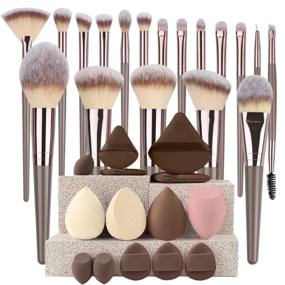 Ensemble de pinceaux de maquillage Premium, doux et moelleux, pour fond de teint, cosmétique, fard à paupières, Blush, outils de maquillage Kabuki, 3 à 20 pièces