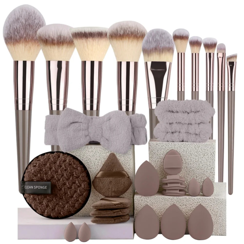 Ensemble de pinceaux de maquillage Premium, doux et moelleux, pour fond de teint, cosmétique, fard à paupières, Blush, outils de maquillage Kabuki, 3 à 20 pièces