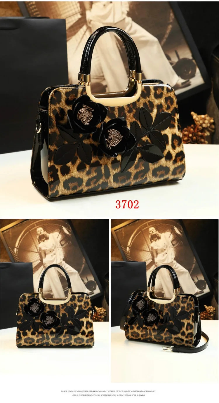Sac à main léopard en cuir véritable pour femme, cuir de vachette, sac fourre-tout portable pour femme, sac de soirée, sacs alertes onaux initiés pour femme, mode