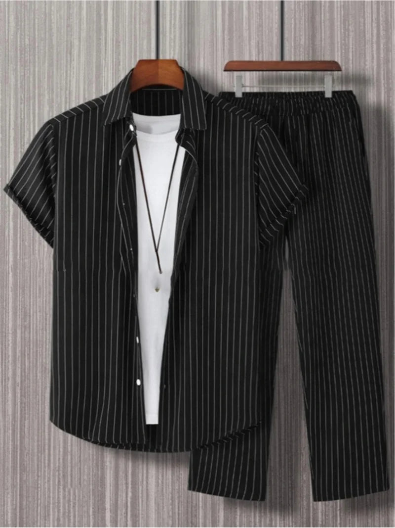 Ensemble 2 pieces pour homme   Short Sleeved Cardigan,Style