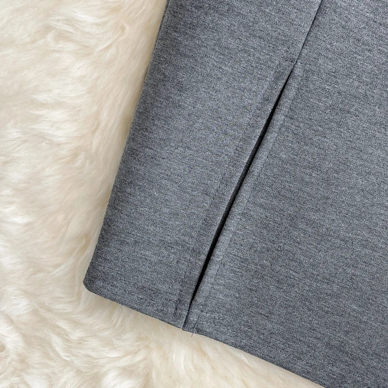 Jupe croayon femme solide taille haute de travail nouvelle mode ;coupe ajustée fendue