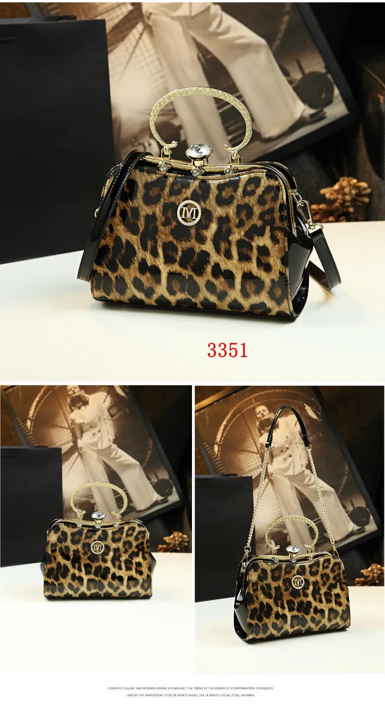 Sac à main léopard en cuir véritable pour femme, cuir de vachette, sac fourre-tout portable pour femme, sac de soirée, sacs alertes onaux initiés pour femme, mode