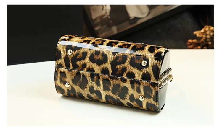 Sac à main léopard en cuir véritable pour femme, cuir de vachette, sac fourre-tout portable pour femme, sac de soirée, sacs alertes onaux initiés pour femme, mode