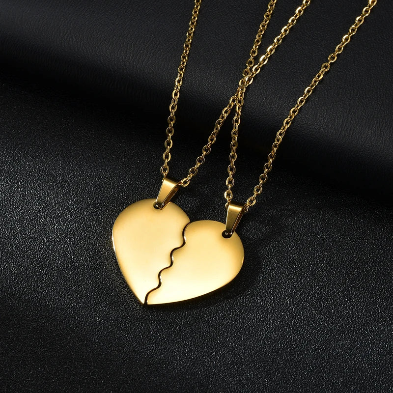 Collier personnalisé coeur noms collier pour Couple 1Collier personn paire en acier inoxydable graver nom Date pendentif femmes hommes bijoux personnalisésC