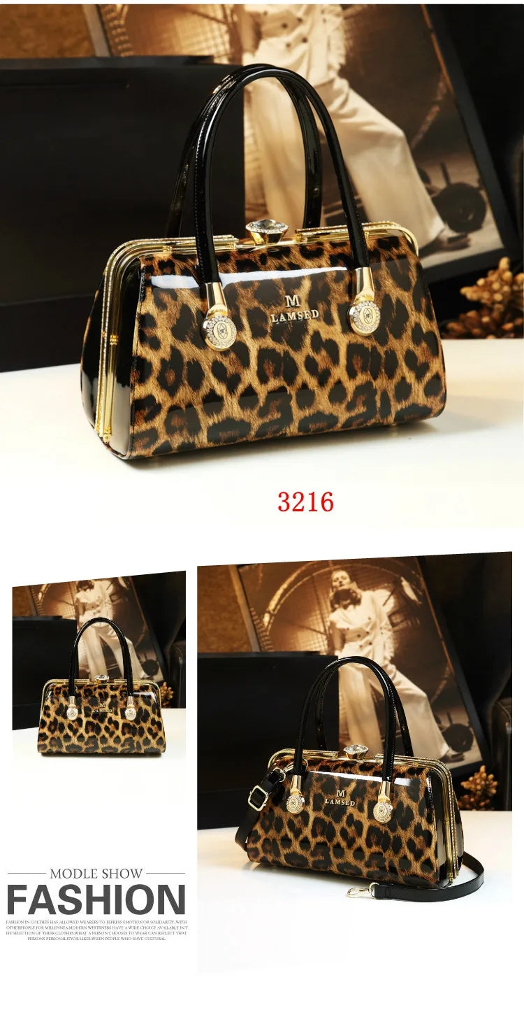 Sac à main léopard en cuir véritable pour femme, cuir de vachette, sac fourre-tout portable pour femme, sac de soirée, sacs alertes onaux initiés pour femme, mode