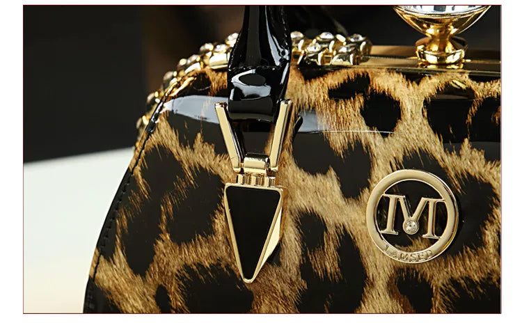 Sac à main léopard en cuir véritable pour femme, cuir de vachette, sac fourre-tout portable pour femme, sac de soirée, sacs alertes onaux initiés pour femme, mode