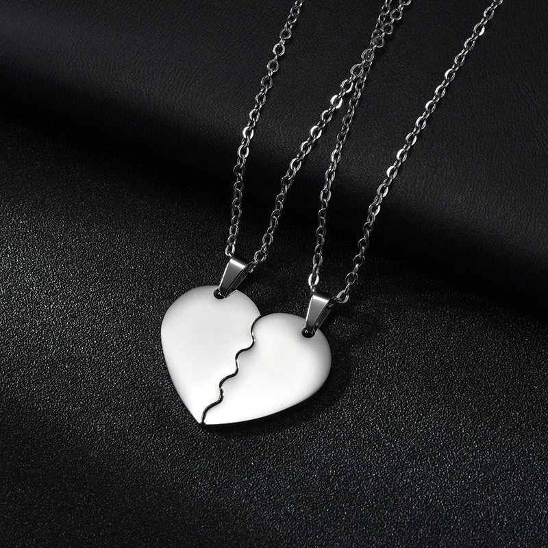Collier personnalisé coeur noms collier pour Couple 1Collier personn paire en acier inoxydable graver nom Date pendentif femmes hommes bijoux personnalisésC
