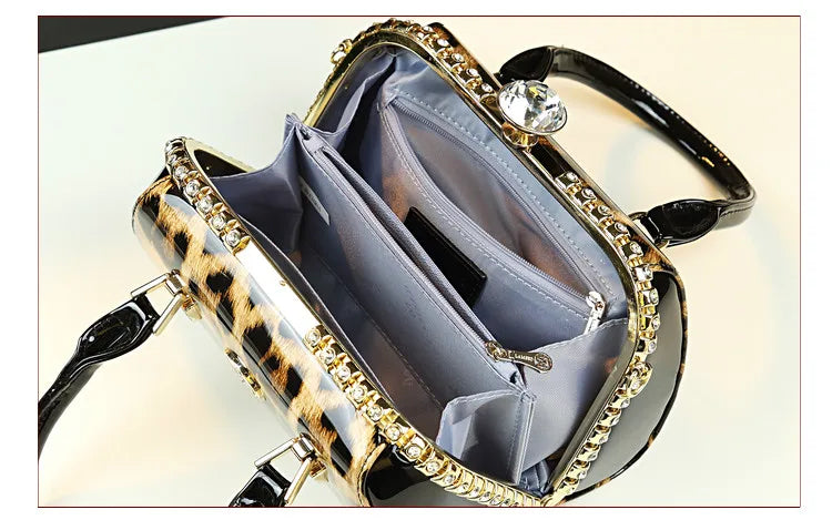 Sac à main léopard en cuir véritable pour femme, cuir de vachette, sac fourre-tout portable pour femme, sac de soirée, sacs alertes onaux initiés pour femme, mode