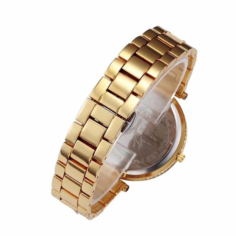 MISSFOX femmes montre à Quartz mode Bling décontracté dames montre femme Quartz or montre cristal diamant léopard pour les femmes horloge