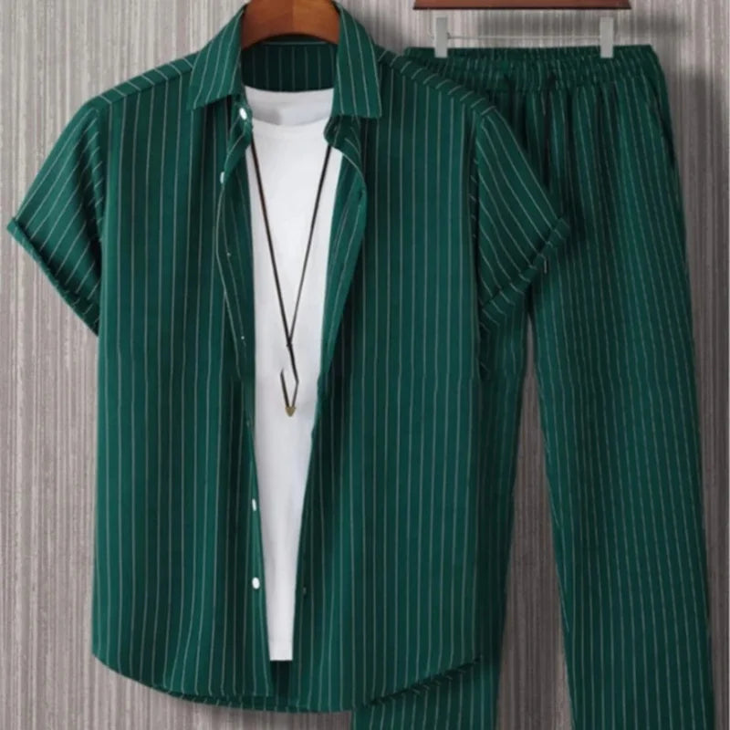 Ensemble 2 pieces pour homme   Short Sleeved Cardigan,Style