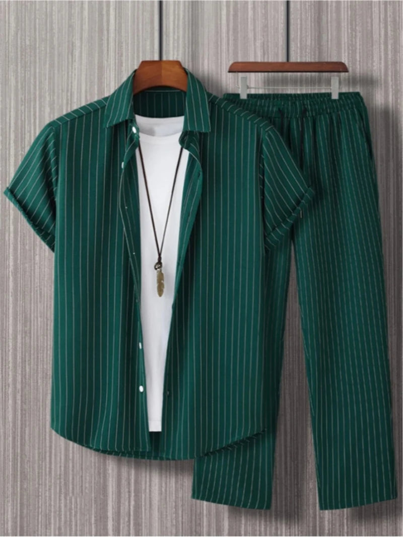 Ensemble 2 pieces pour homme   Short Sleeved Cardigan,Style