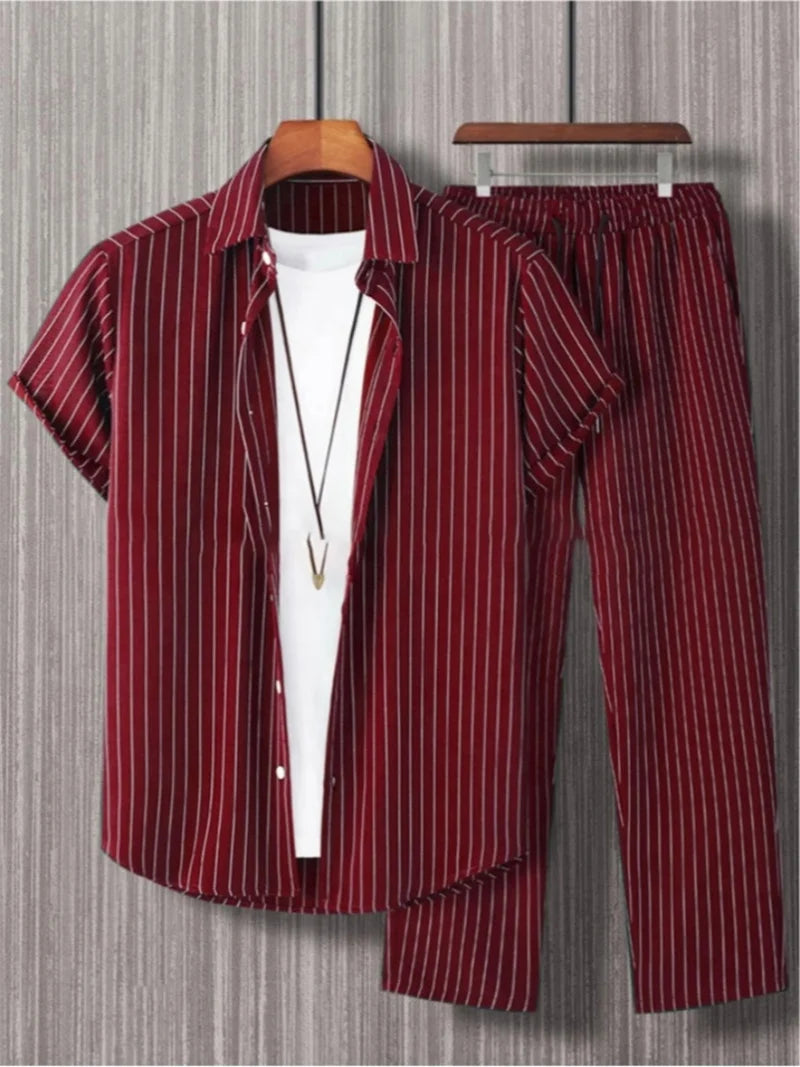 Ensemble 2 pieces pour homme   Short Sleeved Cardigan,Style