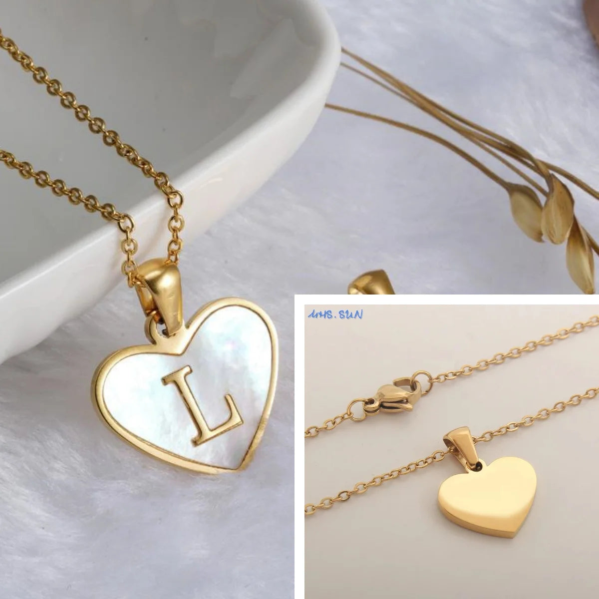 collier avec initiales en forme de cœur en acier inoxydable pour femmes et filles, plaqué or A-Z 26 lettres, pendentif ras du cou, bijoux cadeaux d'anniversaire