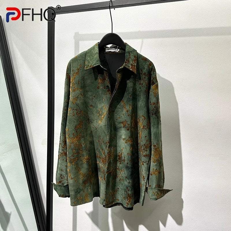 Chemise Blouse pour hommes coupe ample à manches longues chemises à la mode Vintage respirant