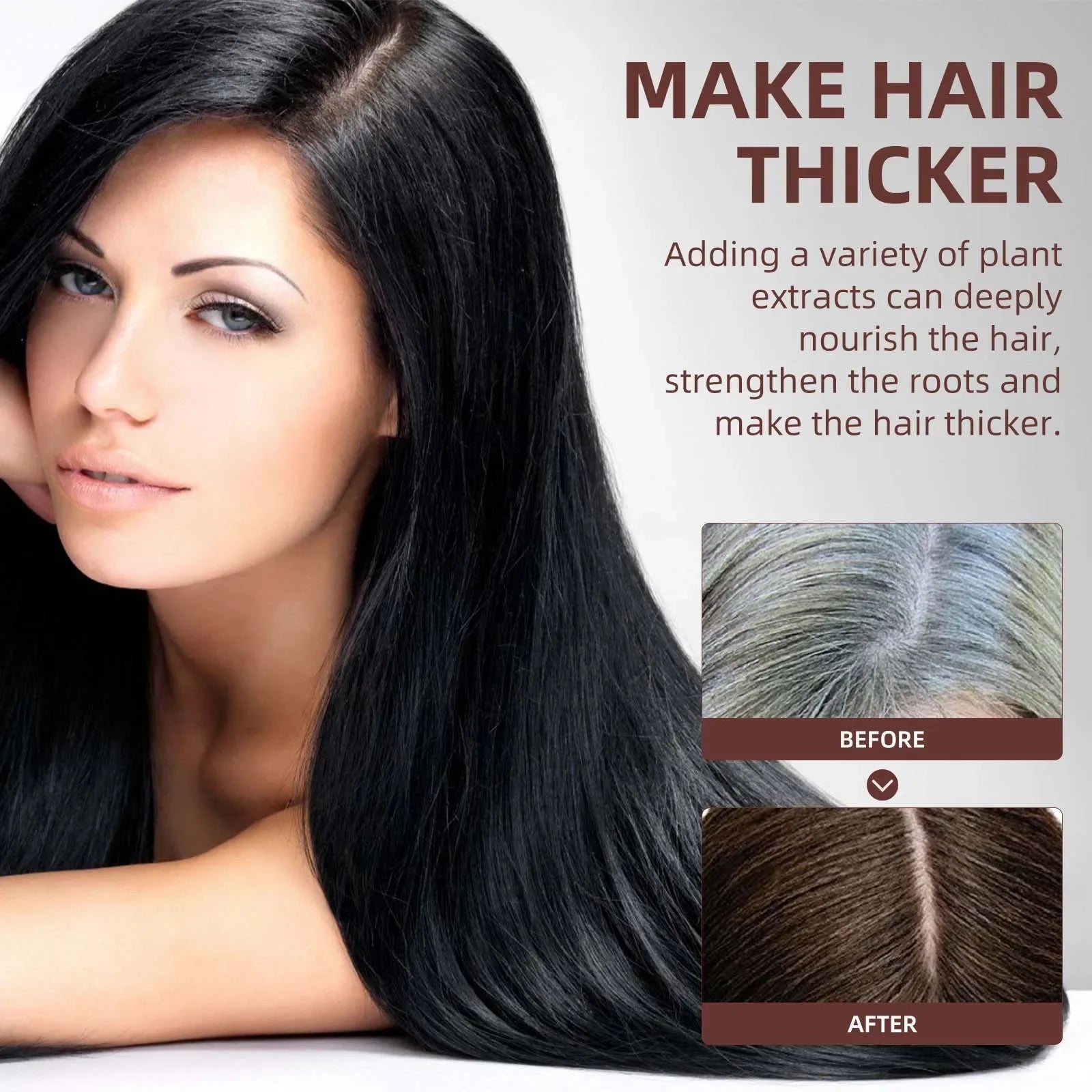 Nouveau tueur de cheveux blancs, liquide d'essence Polygonum Multiflorum élimine les cheveux gris et restaure la couleur naturelle des cheveux en 7 jours 2025