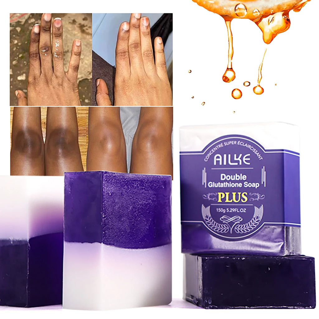 AILKE Anti taches, savon pour peau lisse, barre parfumée, pour peau noire, peau foncée, peau caramel, éclaircissant, blanchissant, pour le visage et le corps