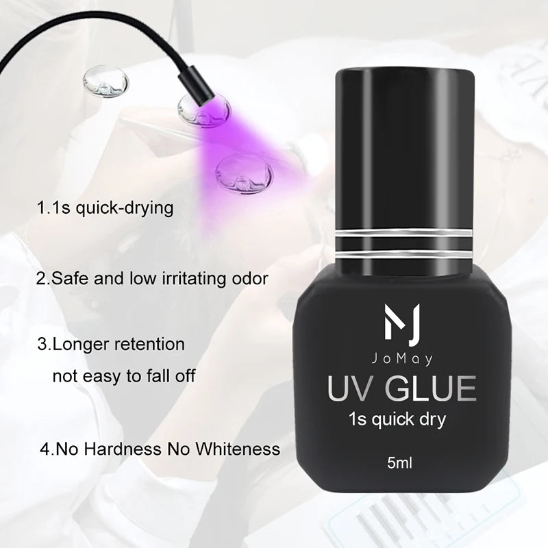 JOMAY colle UV adhésif pour Extensions de cils 0.1S séchage rapide forte colle d'extension de faux cils colle UV longue durée pour cils