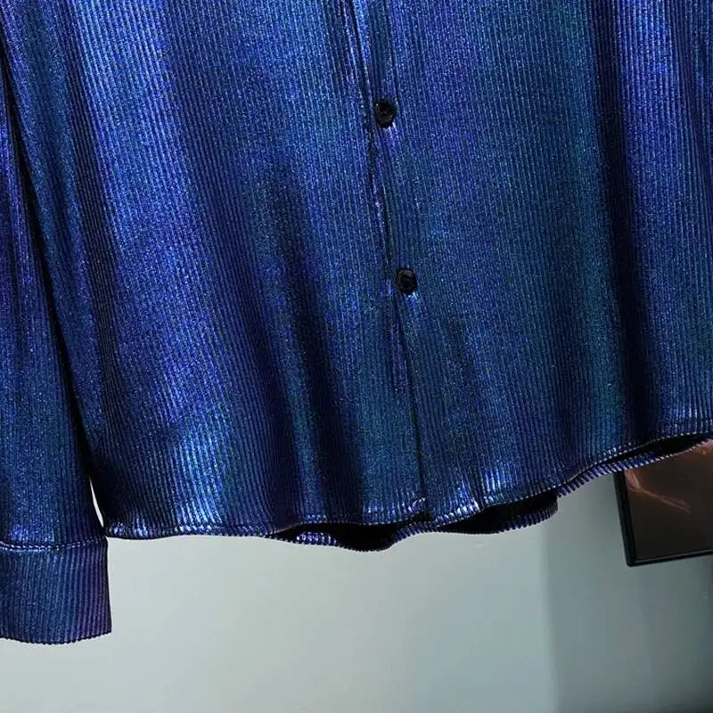 Chemise pour homme élégant Design de Niche épaulettes amples à manches longues   de luxe