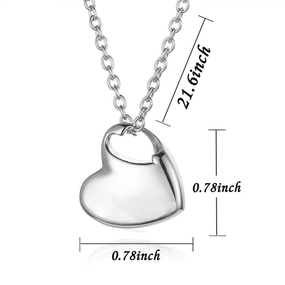 Pendentif urne coeur en acier inoxydable pour cendres humaines-collier de crémation, bijoux souvenir commémoratif