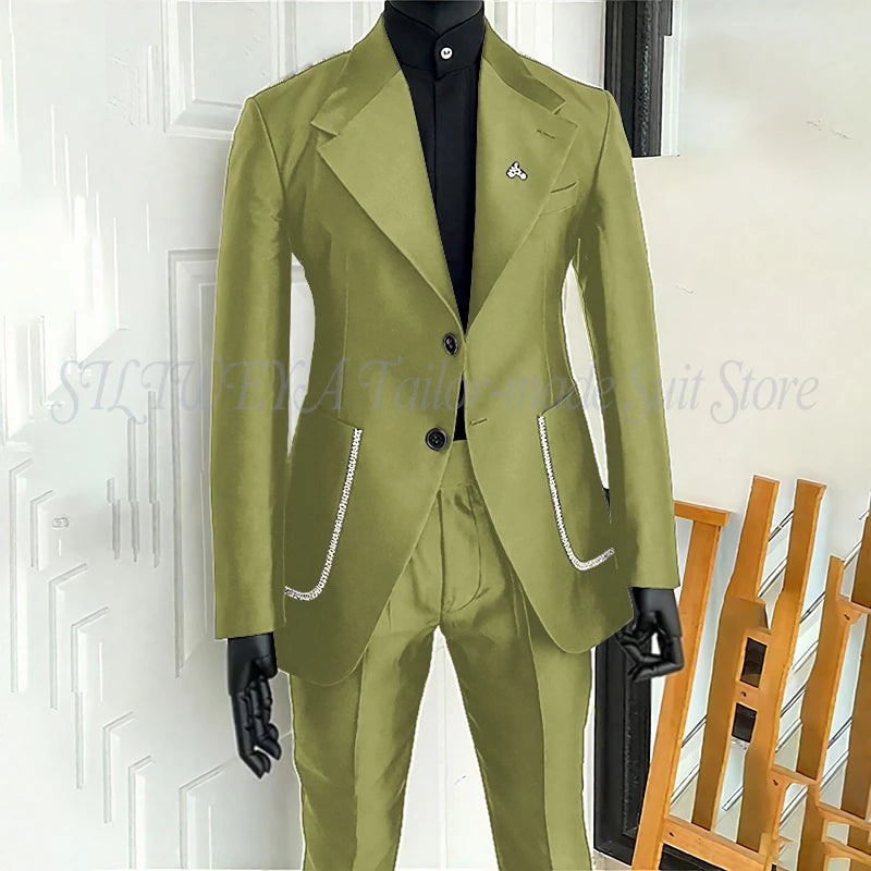 Costume 2 pièces noir pour hommes, Blazer et pantalon, simple boutonnage, travail quotidien, Business, décontracté, ensemble De Costume De fête, Traje De Hombre Elegante