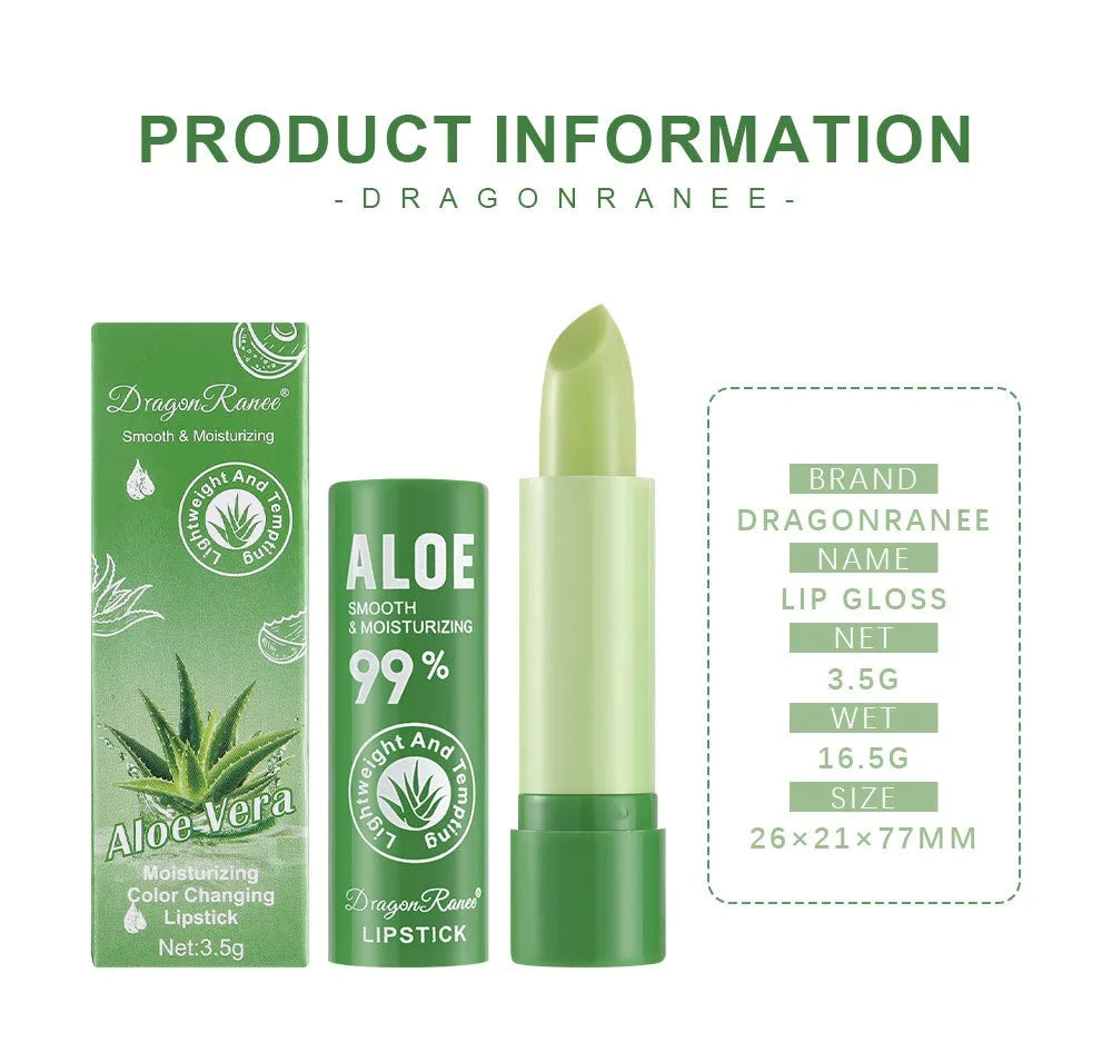 1/12 pièces Aloe rouge à lèvres couleur changeante baume à lèvres longue durée nourrir les lèvres soin maquillage hydratant aqueux rouge à lèvres