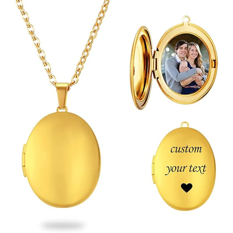 Collier médaillon personnalisé avec Photo, pendentif rond/ovale, collier médaillon, cadeaux personnalisés pour femmes et femmes et femmes