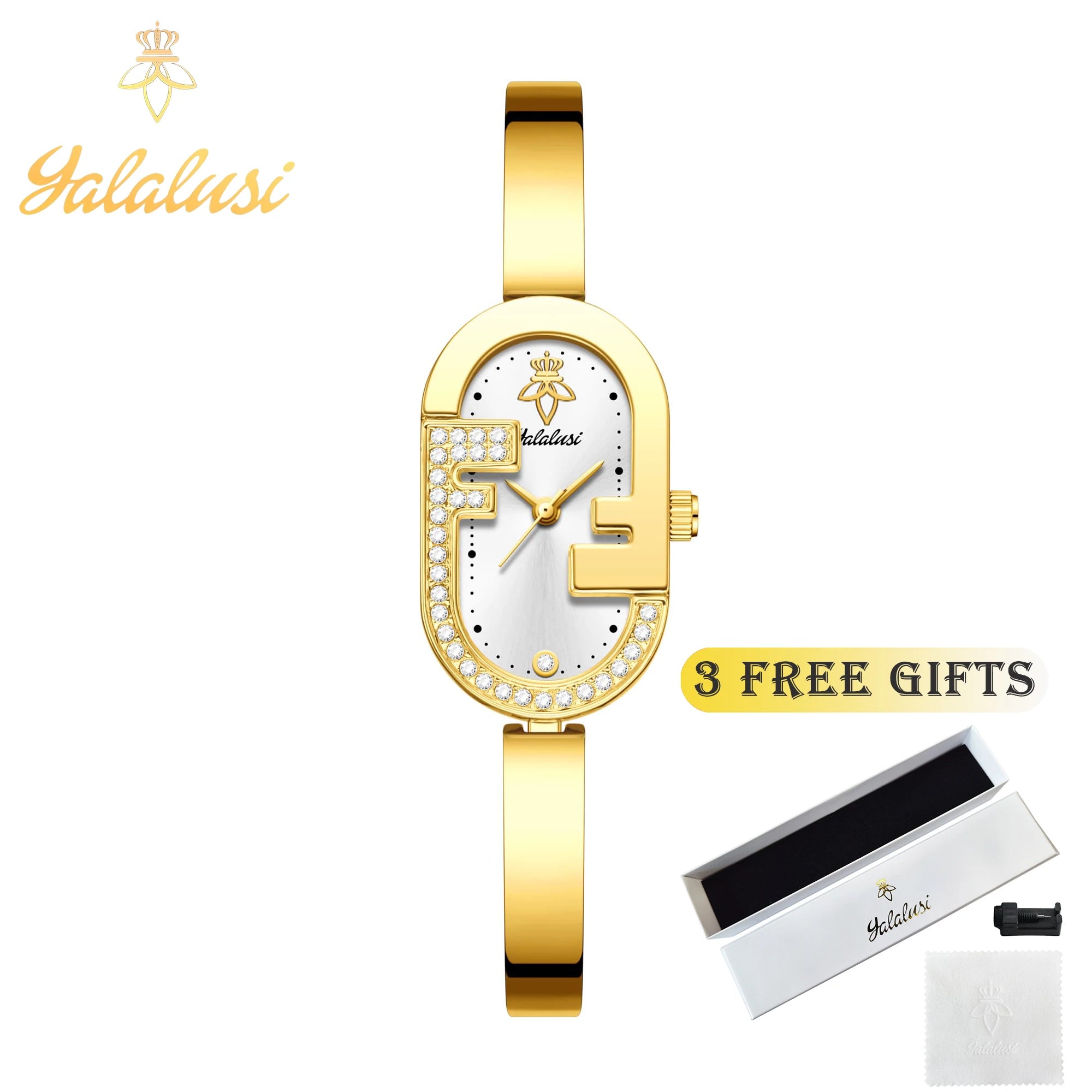 Montre à Quartz plaquée or pour femme Design de luxe montre pour femme à la mode Style élégant boîte de montre cadeau pour femme