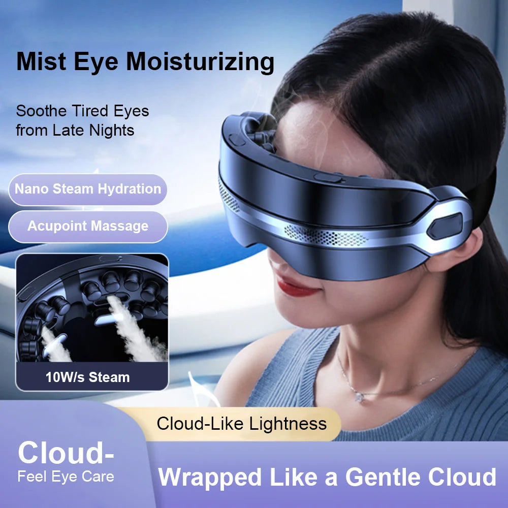 Masseur électrique pour les yeux à vapeur, Spa chaud, acupression, pétrissage, Bluetooth, soulage la Fatigue oculaire, relaxation
