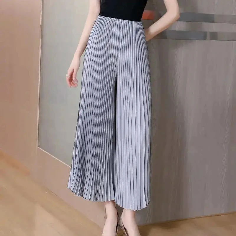 Pantalon plissé pour femmes, Slim, ample, taille haute, droit, jambes larges, mode printemps été 2026